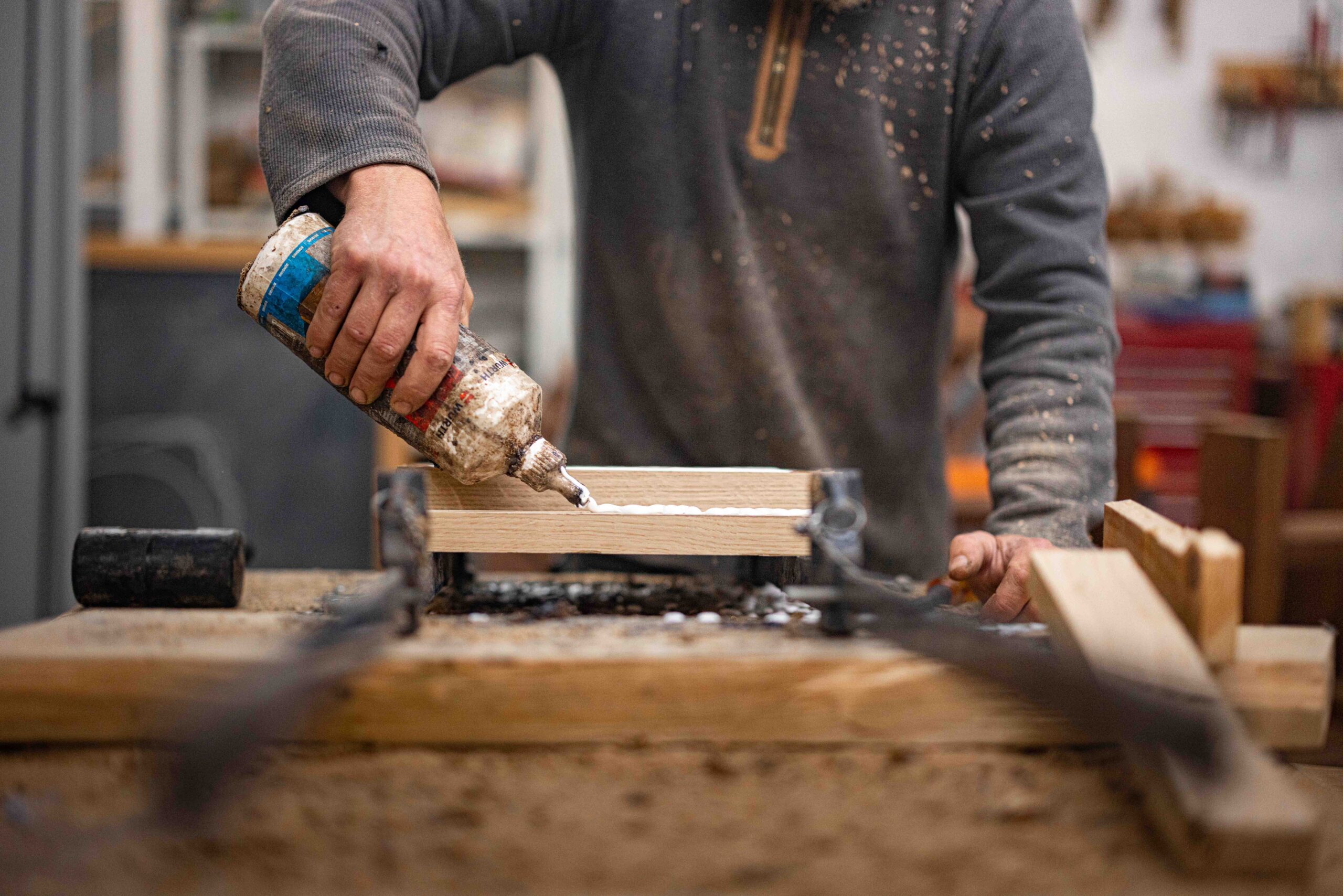 Hands-on woodwork activity at FRAME