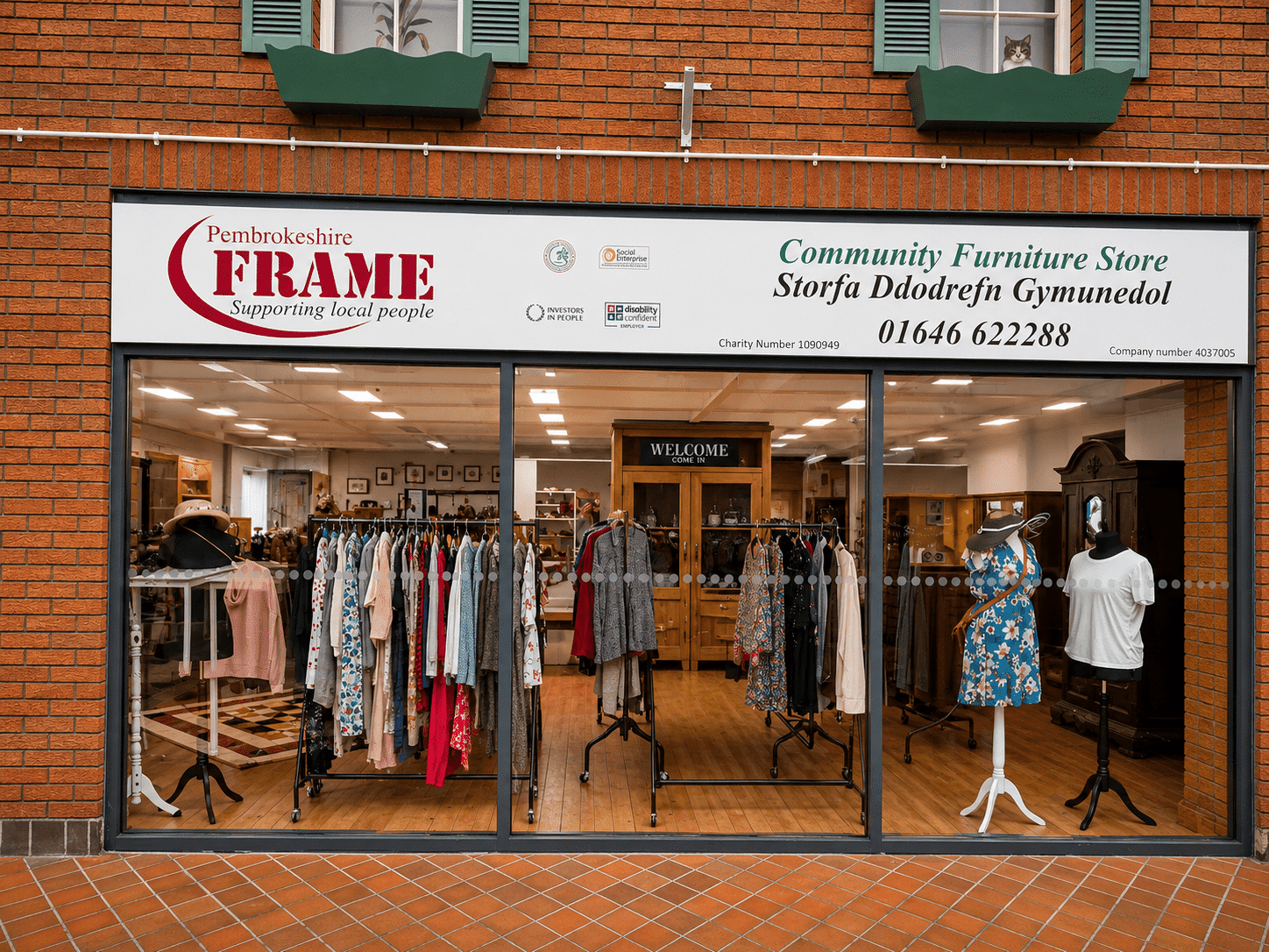 Menswear display at FRAME Pembroke Dock