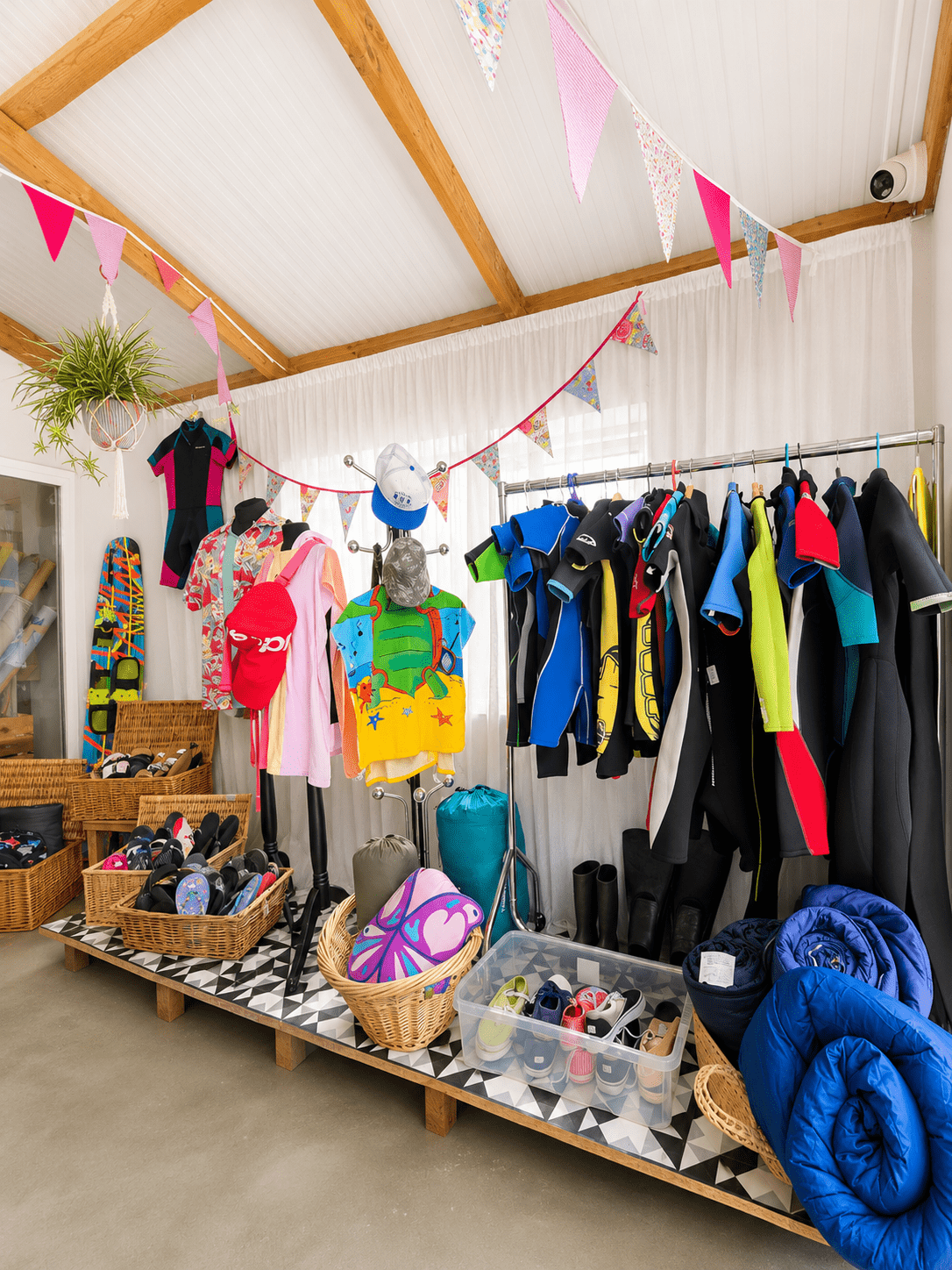 Wetsuits and outdoor gear section in Merlin’s Bridge